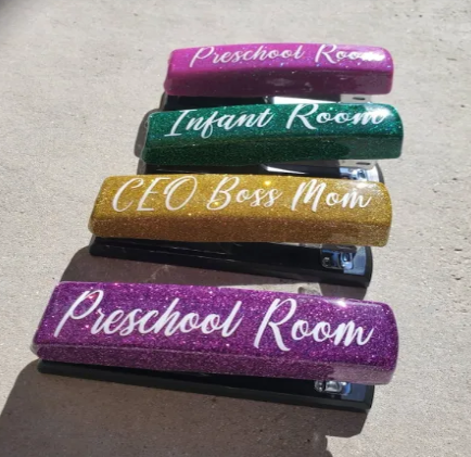 Personalized Stapler, Glitter Stapler, Teacher Gift, Boss Gift, office gift, Desk decor