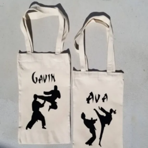 Karate tote, Karate canvas tote, sports tote, martial arts tote, sport practice bag, kids karate tote, children sport bag, personalized tote