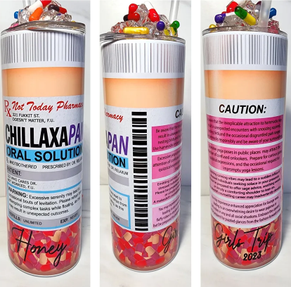 Medicated Tumblers, Stainless Steel, 20oz, Topper Add on - Image 5