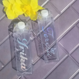 Milk Carton Water Bottle, Milk Carton, clear milk carton, Custom clear water bottle, gift for teens, personalized water bottle, Teacher gift