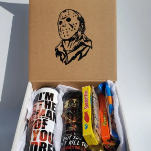 Scary Movie Box, Halloween themed movie kit, tumbler gift set
