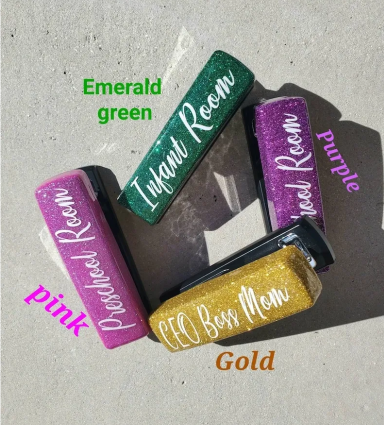 Personalized Stapler, Glitter Stapler, Teacher Gift, Boss Gift, office gift, Desk decor - Image 2