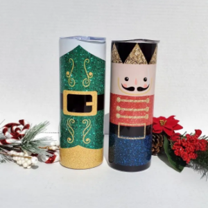 Elf and Nutcracker tumbler, Christmas Tumbler, holiday Tumbler, Holiday gift, Nutcracker gift.