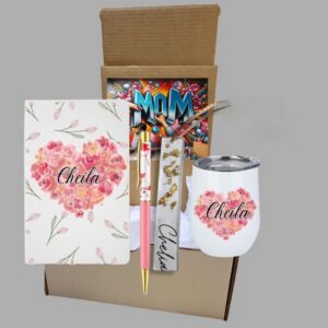 Gift Set for her, wine tumbler and journal