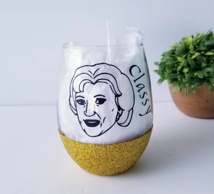 Golden girls wine glass set, Betty White - Dorothy Zbornack, Sophia Petrillo, Rose Nylund, and Blanche Devere, gold wine glasses - Image 3