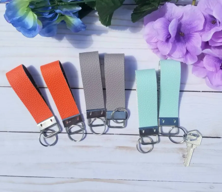 key fob, faux leather keychain, faux leather key fob, key lanyard, Personalized Key Fob, Mini Key Fob, Housewarming gift, Client gift