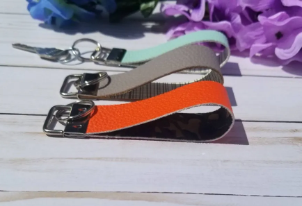 key fob, faux leather keychain, faux leather key fob, key lanyard, Personalized Key Fob, Mini Key Fob, Housewarming gift, Client gift - Image 2