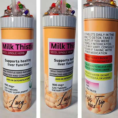 Medicated Tumblers, Stainless Steel, 20oz, Topper Add on - Image 4