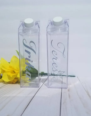 Milk Carton Water Bottle, Milk Carton, clear milk carton, Custom clear water bottle, gift for teens, personalized water bottle, Teacher gift - Image 2