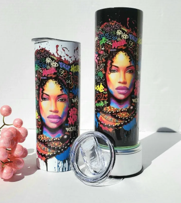 Music tumbler, hip hop tumbler, stainless steel tumbler, rap tumbler