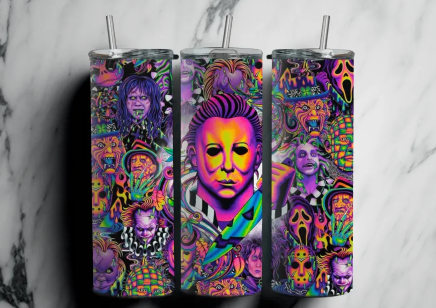 Psychedelic Horror Tumblers, Trippy Tumblers, Horror Movie Tumblers: Group A : UV Color Change Option LIMITED - Image 5
