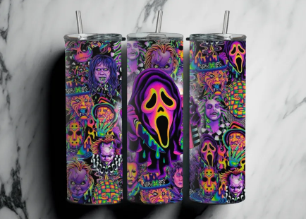 Psychedelic Horror Tumblers, Trippy Tumblers, Horror Movie Tumblers: Group A : UV Color Change Option LIMITED - Image 6