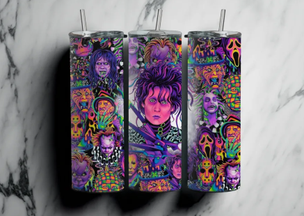 Psychedelic Horror Tumblers, Trippy Tumblers, Horror Movie Tumblers: Group A : UV Color Change Option LIMITED - Image 12