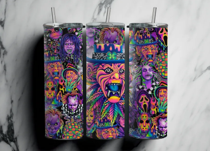 Psychedelic Horror Tumblers, Trippy Tumblers, Horror Movie Tumblers: Group A : UV Color Change Option LIMITED - Image 10