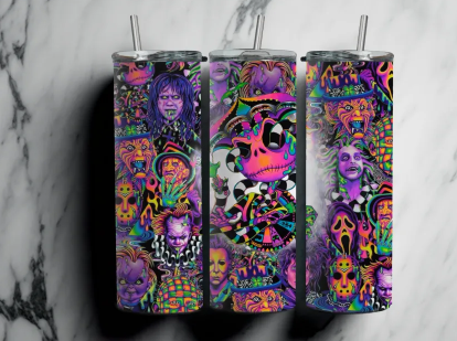 Psychedelic Horror Tumblers, Trippy Tumblers, Horror Movie Tumblers: Group A : UV Color Change Option LIMITED - Image 9