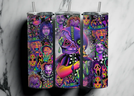 Psychedelic Horror Tumblers, Trippy Tumblers, Horror Movie Tumblers: Group A : UV Color Change Option LIMITED - Image 8
