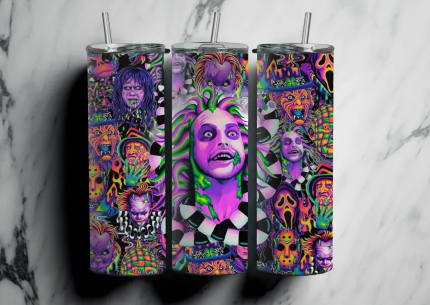 Psychedelic Horror Tumblers, Trippy Tumblers, Horror Movie Tumblers: Group A : UV Color Change Option LIMITED - Image 3