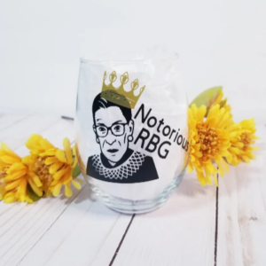 RBG, RBG glass, notorious RBG, Ruth Bader Ginsburg glass, Ruth Bader Ginsburg glass, Ruth Ginsburg