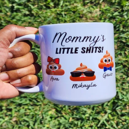 Mothers Day Mug, 15 oz Personalized Mom mug, Dad birthday gift, Mommy's little Sh*ts, Daddy's little shits, Mothers Day Gift, - Image 3