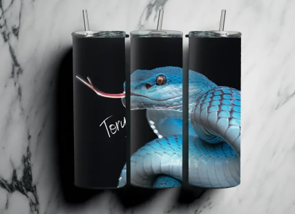 personalized Snake Tumbler, Hiss, Snake print, 20oz Skinny Tumbler - Image 2