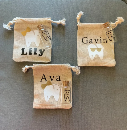 Tooth Fairy bags, tooth vial, Personalized Tooth Fairy Bags, Custom Tooth Fair Bags, Tooth Fair Keepsake,