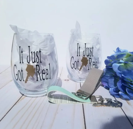 Housewarming gift, housewarming glass, Real Estate client gifts, House closing gifts, Welcome home gift, new home gift, Realtor client gift - Image 4
